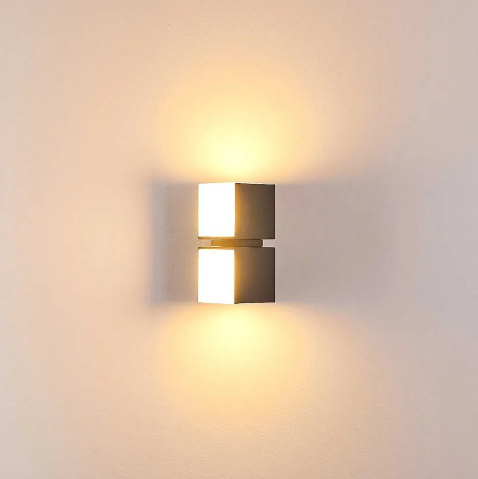 Applique Murale D'Exterieur Swanek Led Anthracite, 2 Lumieres