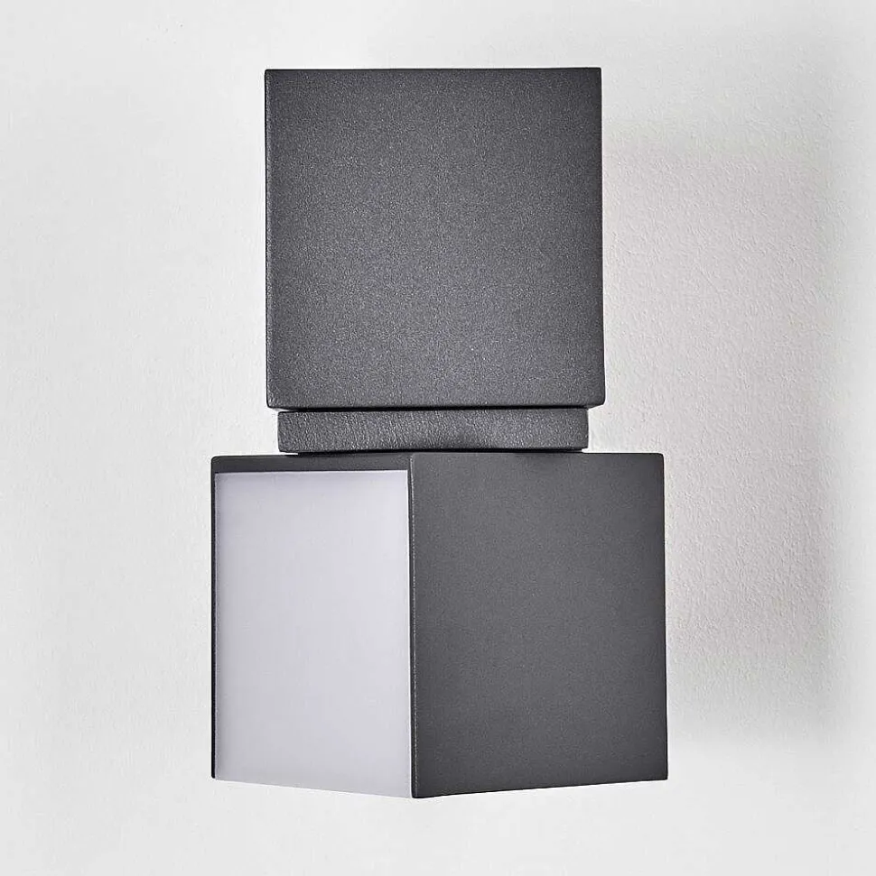 Applique Murale D'Exterieur Swanek Led Anthracite, 2 Lumieres