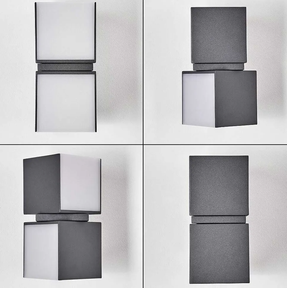 Applique Murale D'Exterieur Swanek Led Anthracite, 2 Lumieres