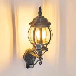 Applique Murale D'Exterieur Lentua Vert, Noir, 1 Lumiere, Detecteur De Mouvement