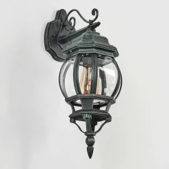 Applique Murale D'Exterieur Lentua Vert, Noir, 1 Lumiere