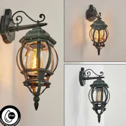 Applique Murale D'Exterieur Lentua Vert, Noir, 1 Lumiere