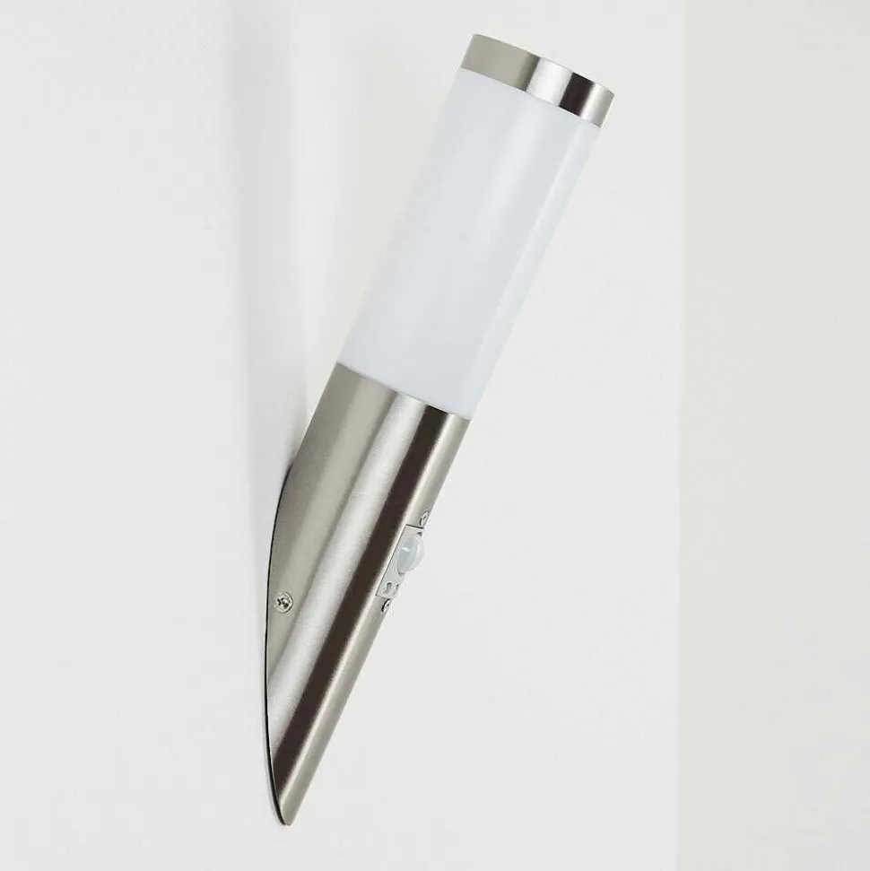 Applique Murale D'Exterieur Sessa Nickel Mat, 1 Lumiere, Detecteur De Mouvement