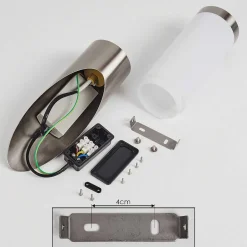 Applique Murale D'Exterieur Sessa Nickel Mat, 1 Lumiere, Detecteur De Mouvement