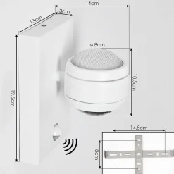 Applique Murale D'Exterieur Borlo Led Blanc, 2 Lumieres, Detecteur De Mouvement