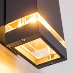 Applique Murale D'Exterieur Edevik Anthracite, 2 Lumieres