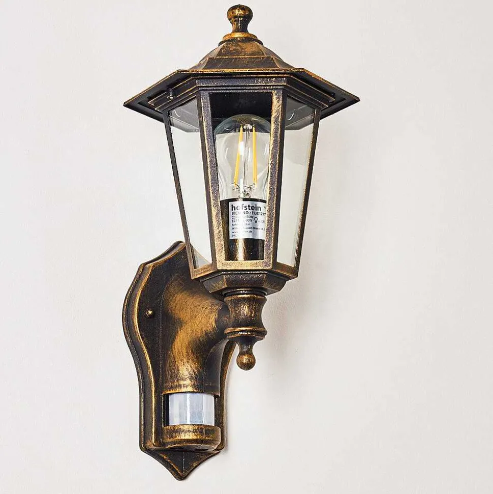 Applique Murale D'Exterieur Loria Brun Dore, 1 Lumiere