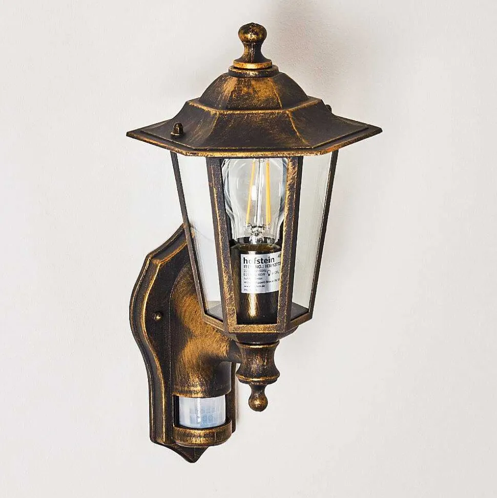 Applique Murale D'Exterieur Loria Brun Dore, 1 Lumiere