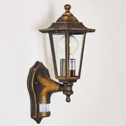 Applique Murale D'Exterieur Loria Brun Dore, 1 Lumiere