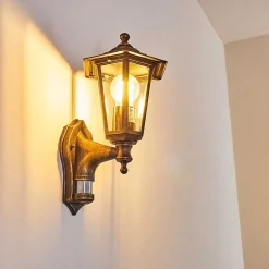 Applique Murale D'Exterieur Loria Brun Dore, 1 Lumiere