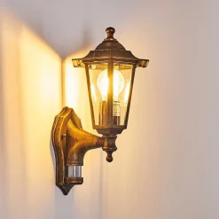 Applique Murale D'Exterieur Loria Brun Dore, 1 Lumiere