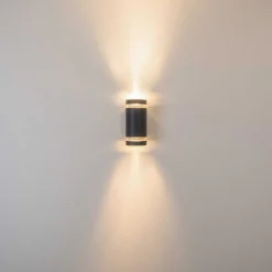 Applique Murale D'Exterieur Tagish Anthracite, 2 Lumieres