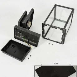 Applique Murale D'Exterieur Tieva Noir, Argente, 1 Lumiere, Detecteur De Mouvement