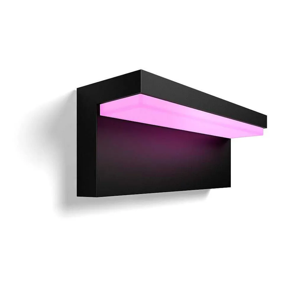 Applique Murale D'Exterieur Philips Hue Nyro Led Noir, 1 Lumiere, Changeur De Couleurs