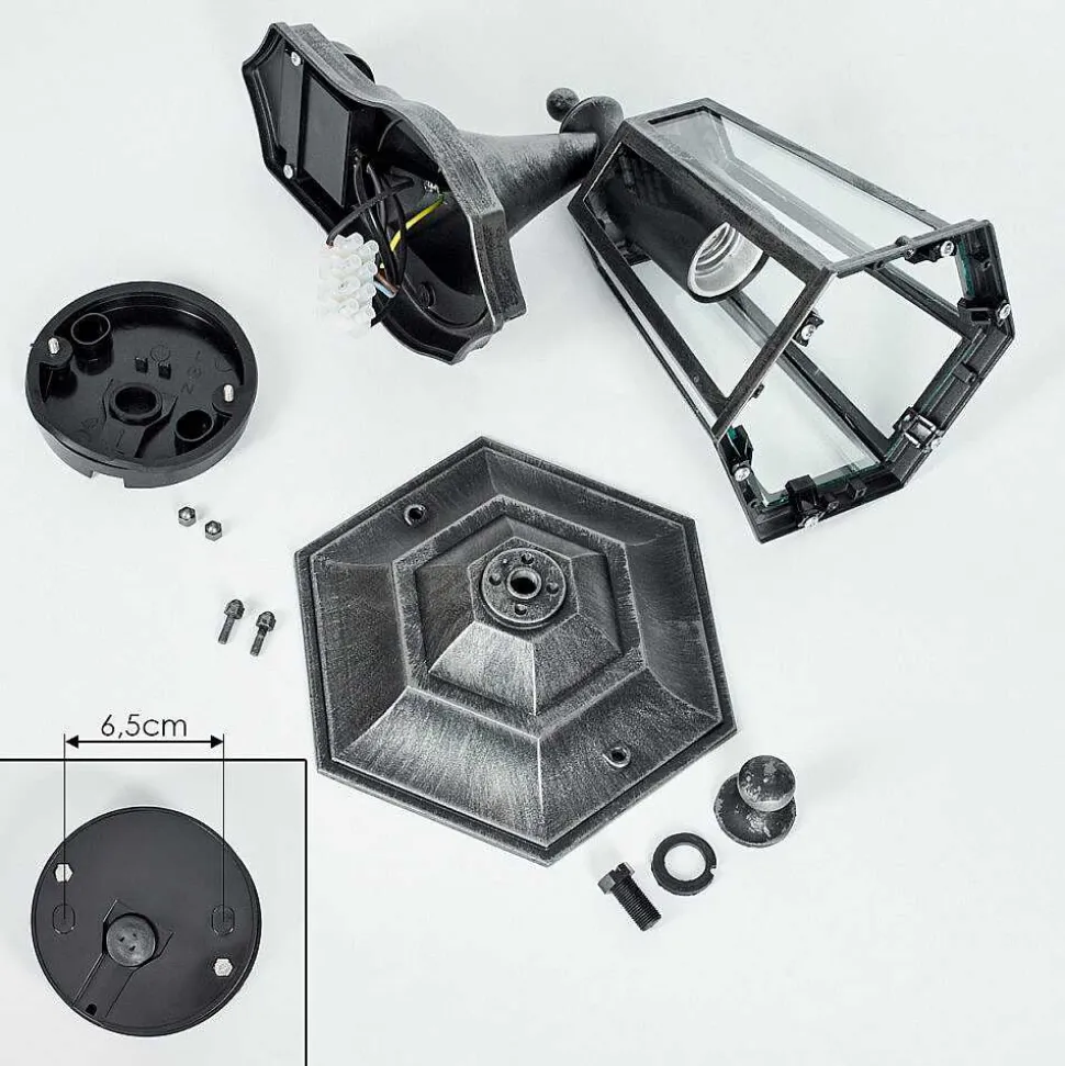 Applique Murale D'Exterieur Loria Gris, Noir, Argente, 1 Lumiere, Detecteur De Mouvement