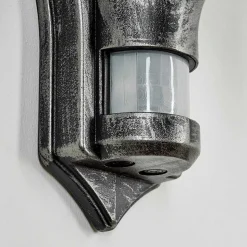 Applique Murale D'Exterieur Loria Gris, Noir, Argente, 1 Lumiere, Detecteur De Mouvement