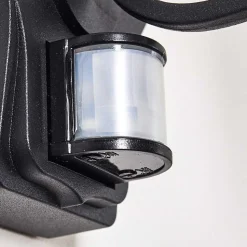 Applique Murale D'Exterieur Lentua Noir, 1 Lumiere, Detecteur De Mouvement