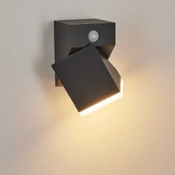 Applique Murale D'Exterieur Toogong Led Anthracite, 1 Lumiere, Detecteur De Mouvement