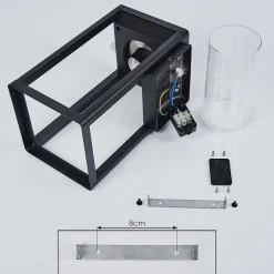 Applique Murale D'Exterieur Leset Noir, 1 Lumiere, Detecteur De Mouvement