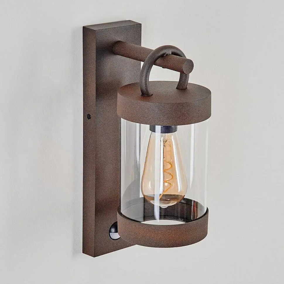 Applique Murale D'Exterieur Fulham Brun, Rouille, 1 Lumiere, Detecteur De Mouvement