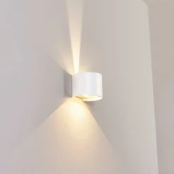 Applique Murale D'Exterieur Tamarin Led Blanc, 2 Lumieres