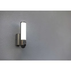 Applique Murale D'Exterieur Lutec Elara Led Acier Inoxydable, 1 Lumiere, Detecteur De Mouvement