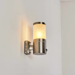 Applique Murale D'Exterieur Tolsona Nickel Mat, 1 Lumiere, Detecteur De Mouvement