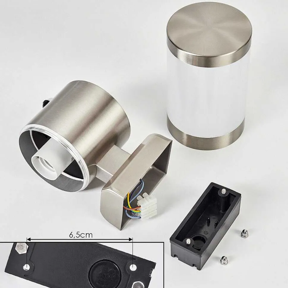 Applique Murale D'Exterieur Tolsona Nickel Mat, 1 Lumiere, Detecteur De Mouvement