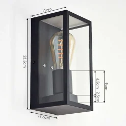 Applique Murale D'Exterieur Hakkas Noir, 1 Lumiere