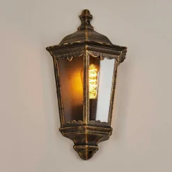 Applique Murale D'Exterieur Hongkong Brun, Or, 1 Lumiere