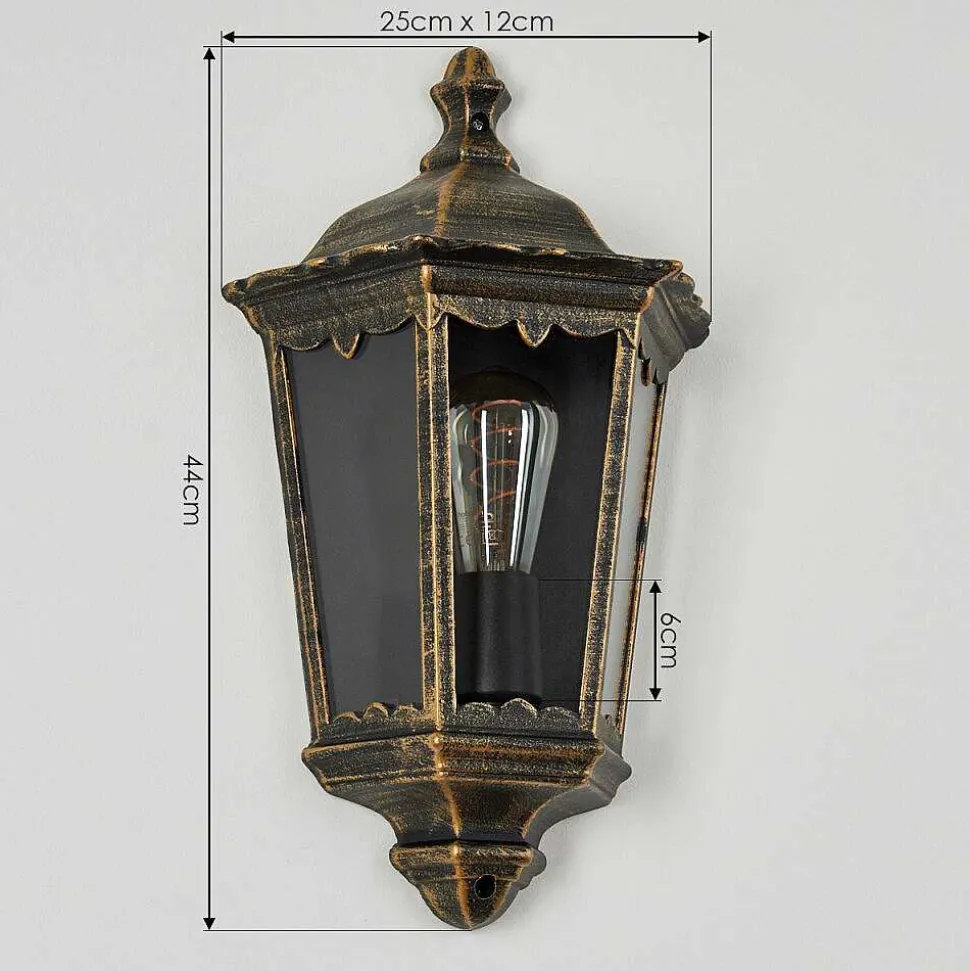 Applique Murale D'Exterieur Hongkong Brun, Or, 1 Lumiere