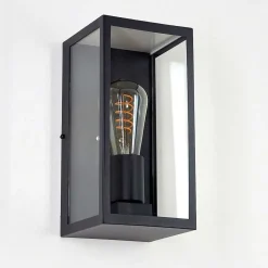 Applique Murale D'Exterieur Hamra Noir, 1 Lumiere