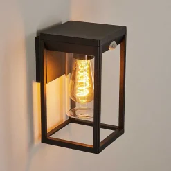 Applique Murale D'Exterieur Palanga Noir, 1 Lumiere, Detecteur De Mouvement