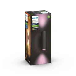 Applique Murale D'Exterieur Philips Hue Ambiance White & Color Appear Led Noir, 2 Lumieres, Changeur De Couleurs