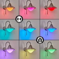 Applique Murale D'Exterieur Gielas Led Nickel Mat, 1 Lumiere