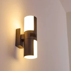 Applique Murale D'Exterieur Baulund Led Anthracite, 1 Lumiere, Detecteur De Mouvement