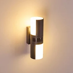 Applique Murale D'Exterieur Baulund Led Anthracite, 1 Lumiere, Detecteur De Mouvement