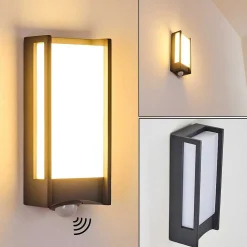 Applique Murale D'Exterieur Skove Led Anthracite, 1 Lumiere, Detecteur De Mouvement