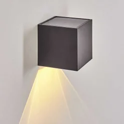 Applique Murale Exterieure Solaire Lapeer Led Noir, 1 Lumiere