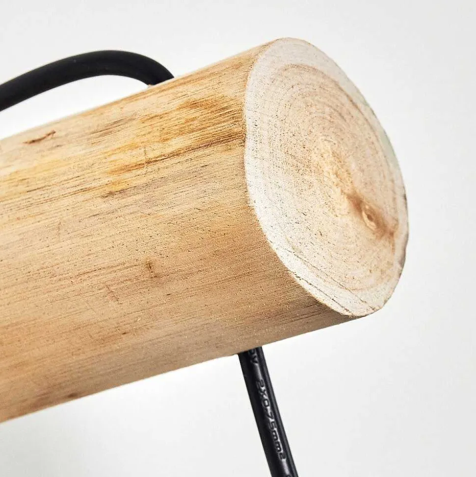 Applique Murale Gondo Bois Clair, Noir, 1 Lumiere