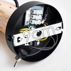 Applique Murale Gondo Bois Clair, Noir, 1 Lumiere