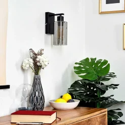 Applique Murale Hunouri Noir, 1 Lumiere