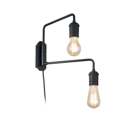 Applique Murale Ideallux Triumph Noir, 2 Lumieres
