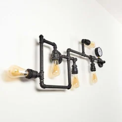 Applique Murale Kolyma Noir Dore, 5 Lumieres