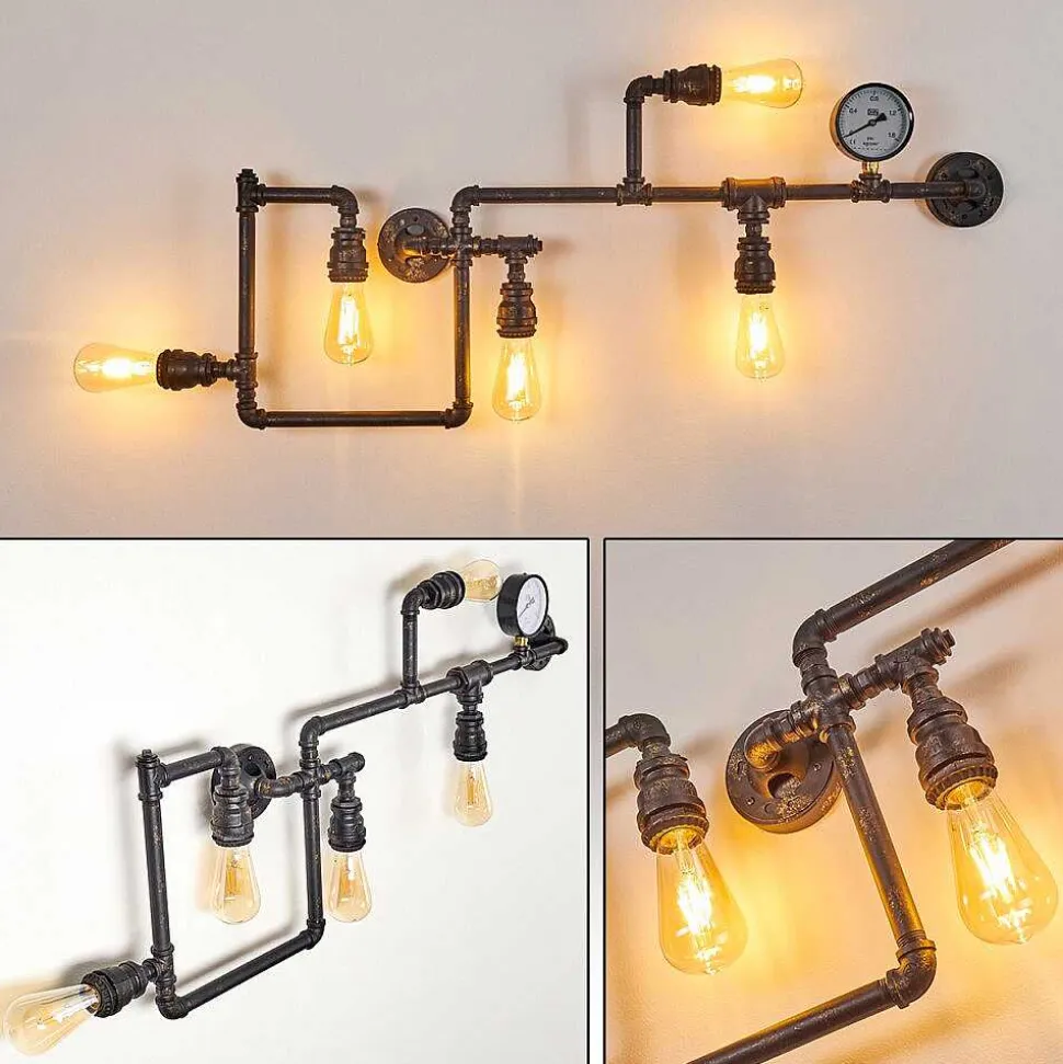 Applique Murale Kolyma Noir Dore, 5 Lumieres