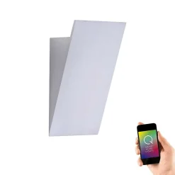 Applique Murale Paul Neuhaus Q-Wedge Led Aluminium, 1 Lumiere, Telecommandes, Changeur De Couleurs