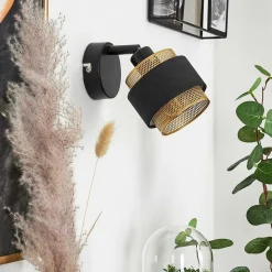 Applique Murale Regueira Noir, 1 Lumiere