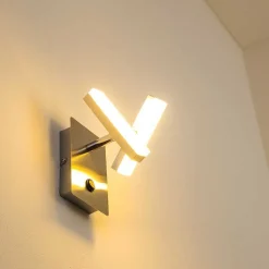 Applique Murale Sakami Led Nickel Mat, 2 Lumieres