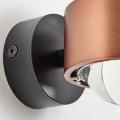 Applique Murale Sapri Cuivre, Noir, 1 Lumiere