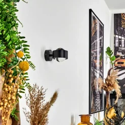 Applique Murale Sapri Noir, 1 Lumiere
